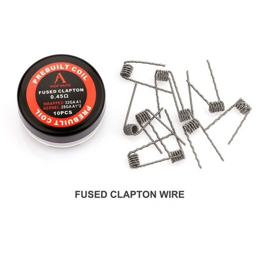 Rofvape Fused Clapton Prebuilt Wire 0.45ohm 28GA*2 32GA 10pcs